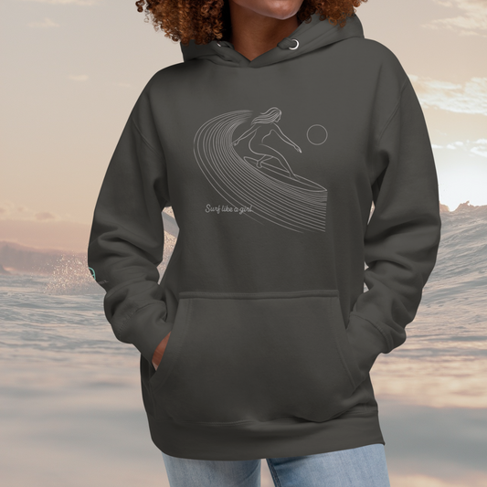 Women's "Surf Like A Girl" Ultra Soft Hoodie