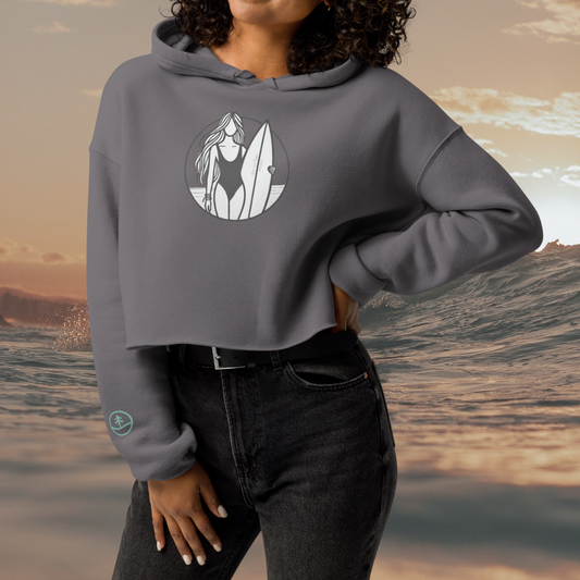 Women's "Sun Surf Girl" Crop Hoodie